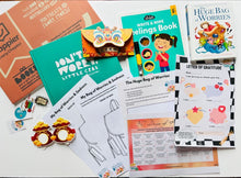 Load image into Gallery viewer, Little Literates Book Box Gift for Kids 4 - 7 years old | Christmas Gifts | Birthday Gifts | Hug in a Box for Children | Bookworm Gifts Book Subscription Box Happier Every Chapter