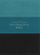 Load image into Gallery viewer, NIV The Charles F. Stanley Life Principles Bible (Teal/Black Leathersoft) (Imitation Leather) Adult Non-Fiction Happier Every Chapter