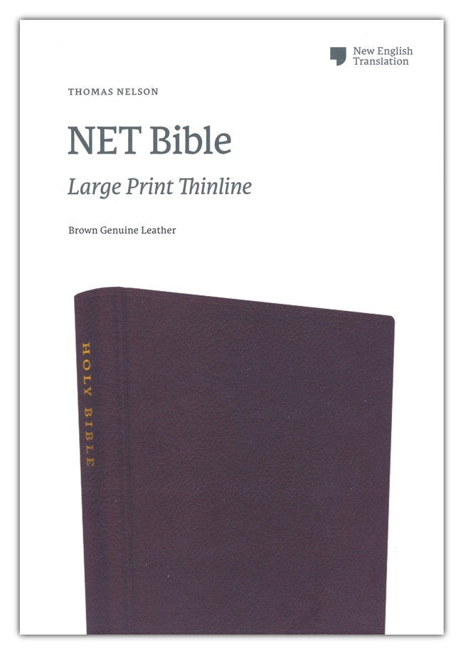 NET Bible, Thinline Large Print, Genuine Leather, Brown, Comfort Print: Holy Bible Leather Bound – Large Print