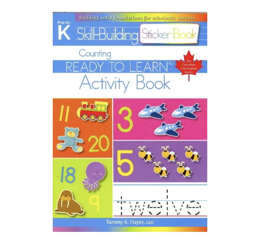 Counting Skill Building Sticker Activity Book (Ready to Learn, Canadian Curriculum Series - Pre-K to K) Paperback