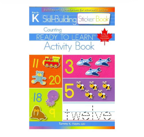 Counting Skill Building Sticker Activity Book (Ready to Learn, Canadian Curriculum Series - Pre-K to K) Paperback  Ndah Mbawa @ Happier Every Chapter   