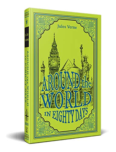 Around the World in Eighty Days, Jules Verne Classic Novel, (Phileas Fogg, Adventure, Travel Tale), Ribbon Page Marker, Perfect for Gifting Fiction Happier Every Chapter   