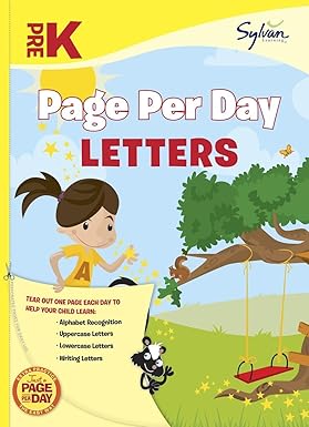 Pre-K Page Per Day: Letters: Alphabet Recognition, Uppercase Letters, Lowercase Letters, Writing Letters (Sylvan Page Per Day Series, Language Arts) Paperback