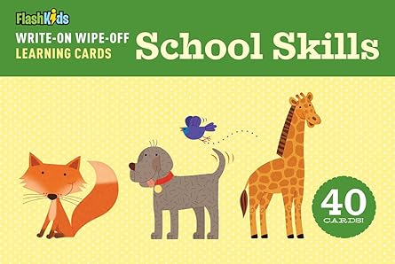 Write-On Wipe-Off Learning Cards: School Skills Cards