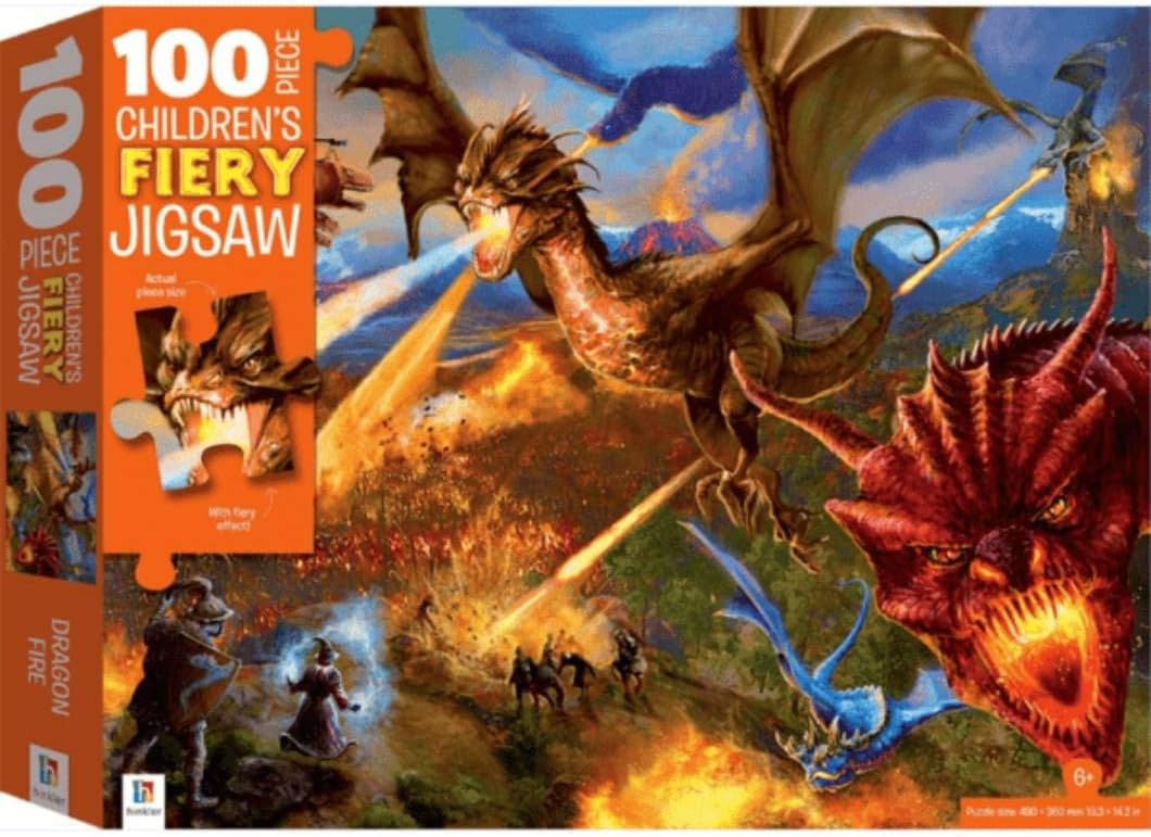 100-Piece Children's Fiery Jigsaw: Dragon Fire
