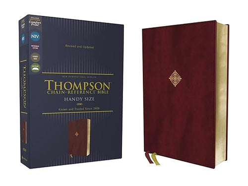 Niv, Thompson Chain-Reference Bible, Handy Size, Leathersoft, Burgundy, Red Letter, Comfort Print: New International Version, Leathersoft, Burgundy, Thompson Chain-reference Bible Imitation Leather – Adult Non-Fiction Happier Every Chapter   