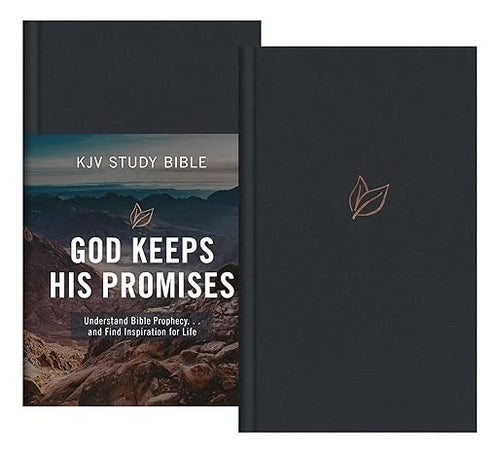 The God Keeps His Promises KJV Study Bible [Slate Leaf]: Understand Bible Prophecy. . .and Find Inspiration for Life Hardcover Adult Non-Fiction Happier Every Chapter   