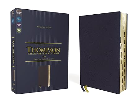 NIV, Thompson Chain-Reference Bible, Leathersoft, Navy, Thumb Indexed, Red Letter