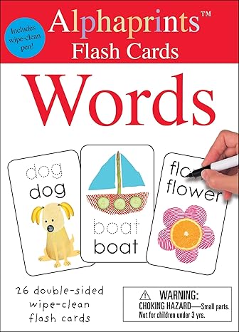 Alphaprints: Wipe Clean Flash Cards Words Board book Children's Books Happier Every Chapter   