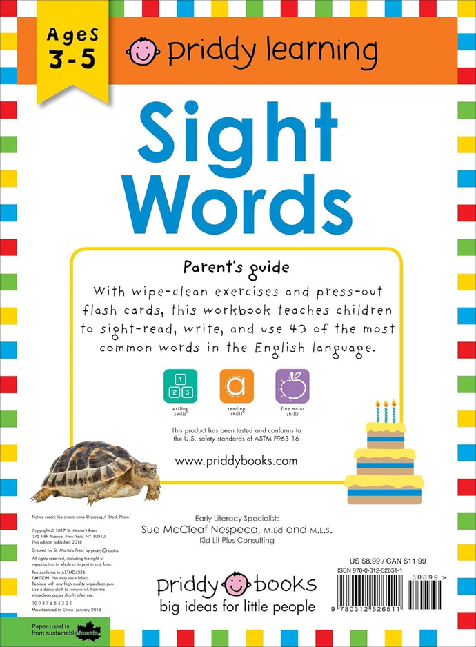 Wipe Clean Workbook: Sight Words (enclosed spiral binding): Ages 4-7; wipe-clean with pen & flash cards (Wipe Clean Learning Books) Spiral-bound €“ May 8, 2018 by Roger Priddy (Author) Happier Every Chapter