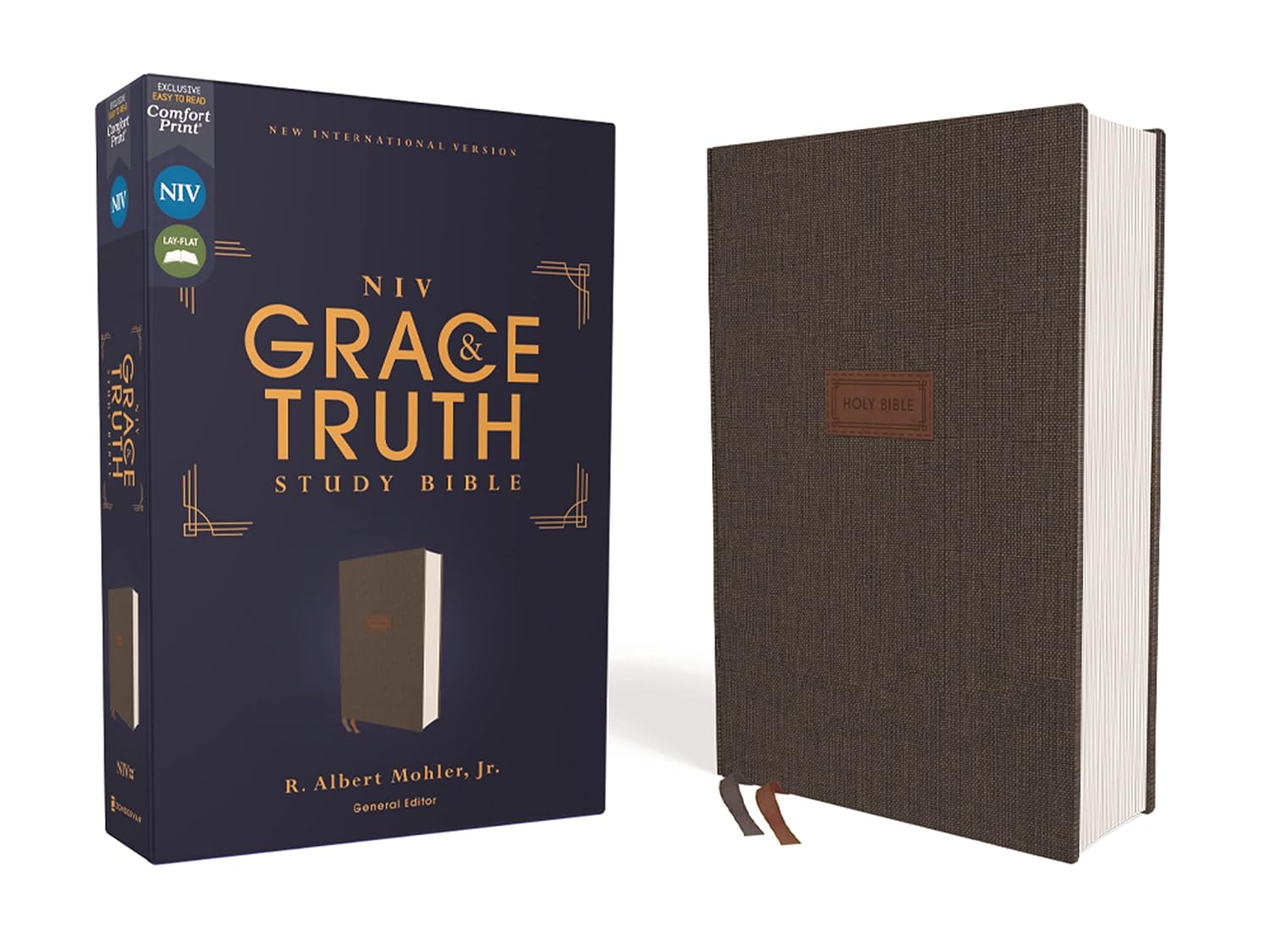 Niv, the Grace and Truth Study Bible (Trustworthy and Practical Insights), Cloth Over Board, Gray, Red Letter, Comfort Print: New International ... over Board, Gray, Red Letter, Comfort Print Hardcover