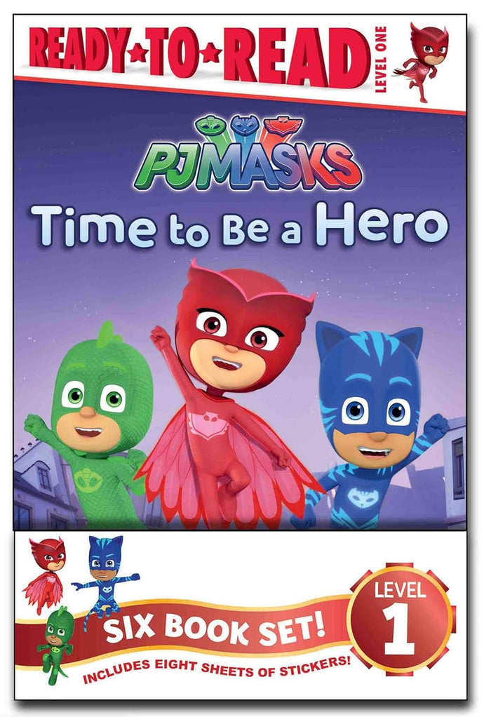 PJ Masks Ready-to-Read Value Pack: Time to Be a Hero; PJ Masks Save the Library!; Owlette and the Giving Owl; Gekko Saves the City; Power Up, PJ Masks!; Race for the Ring Paperback Children's Books Happier Every Chapter   