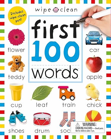 Wipe Clean: First 100 Words (Enclosed Spiral Binding): Includes Wipe Clean Pen (Wipe Clean Learning Books) Spiral-bound