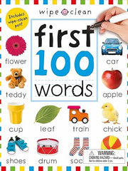 Wipe Clean: First 100 Words (Enclosed Spiral Binding): Includes Wipe Clean Pen (Wipe Clean Learning Books) Spiral-bound