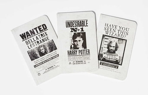 Harry Potter: Wanted Posters Pocket Journal Collection (Set of 3) Paperback Children's Books Happier Every Chapter