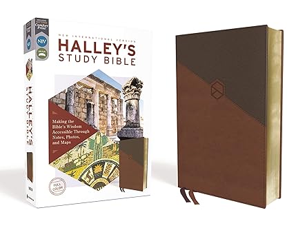 Niv, Halley's Study Bible, Leathersoft, Brown, Red Letter Edition, Comfort Print: Making the Bible's Wisdom Accessible Through Notes, Photos, and Maps Imitation Leather