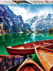 MINDBOGGLERS 1000 Piece Jigsaw Puzzle Braies Lake, Italy (Hinkler) Boats, Mountains