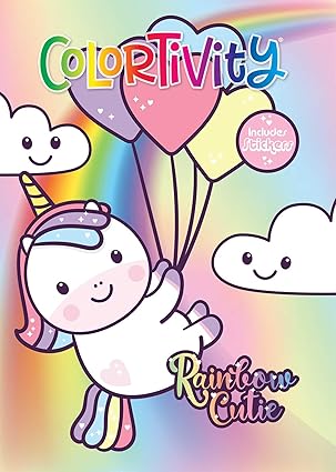 Rainbow Cutie: Colortivity with Stickers Paperback Happier Every Chapter
