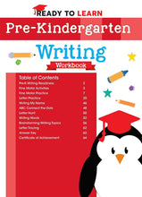 Load image into Gallery viewer, Ready to Learn: Pre-Kindergarten Writing Workbook: Word Practice, Writing Topics, Letter Tracing, and More! Paperback – Illustrated Happier Every Chapter

