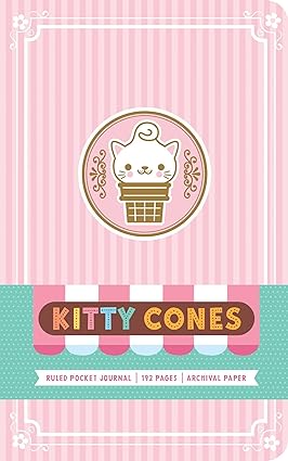 Kitty Cones Ruled Pocket Journal Hardcover Children's Books Happier Every Chapter