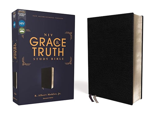 Niv, the Grace and Truth Study Bible (Trustworthy and Practical Insights), European Bonded Leather, Black, Red Letter, Comfort Print: New ... Leather, Black, Red Letter, Comfort Print Bonded Leather Adult Non-Fiction Happier Every Chapter   