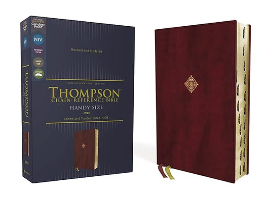 Niv, Thompson Chain-Reference Bible, Leathersoft, Brown, Red Letter, Comfort Print: New International Version, Leathersoft, Brown, Thompson Chain-reference Bible Imitation Leather Adult Non-Fiction Happier Every Chapter