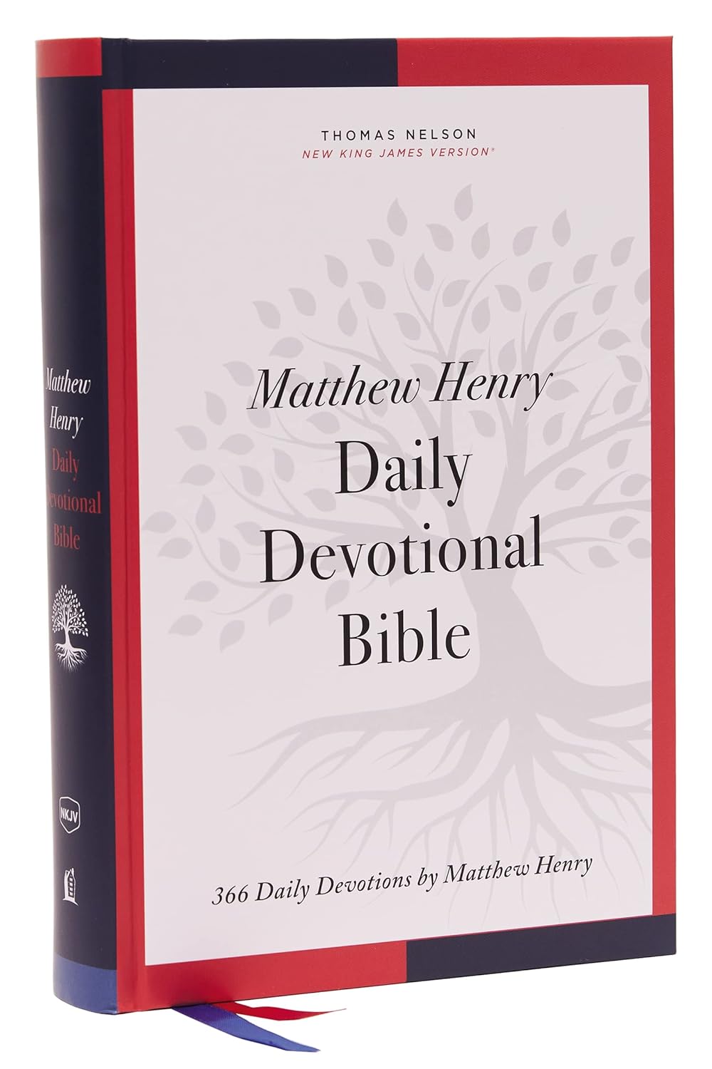 NKJV, Matthew Henry Daily Devotional Bible, Hardcover, Red Letter, Comfort Print: 366 Daily Devotions by Matthew Henry Hardcover