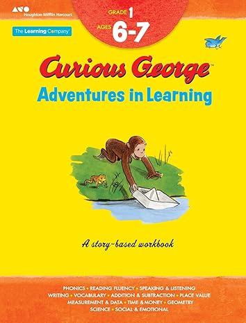 Curious George Adventures in Learning, Grade 1: Story-Based Learning (Learning with Curious George) Paperback Children's Books Happier Every Chapter   