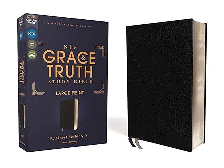 NIV, the Grace and Truth Study Bible (Trustworthy and Practical Insights), Large Print, European Bonded Leather, Black, Red Letter, Comfort Print: New ... Bonded Leather, Red Letter, Comfort Print Bonded Leather