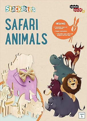 IncrediBuilds Jr.: Stackables: Safari Animals Loose Leaf