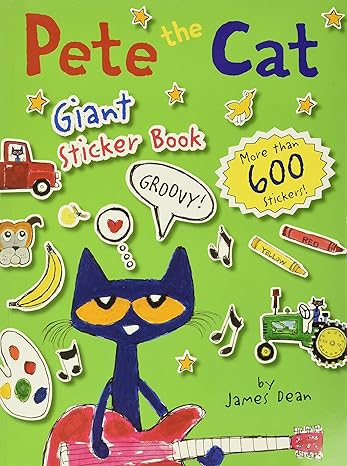 Pete the Cat Giant Sticker Book Paperback Children's Books Happier Every Chapter   