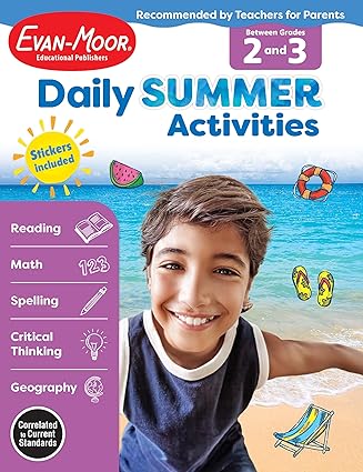 Daily Summer Activities Between Grades 2 and 3 Paperback Children's Books Happier Every chapter