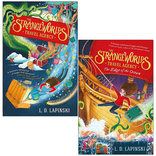 Strangeworlds Travel Agency Series 2 Books Collection Set By L.D. Lapinski (The Strangeworlds Travel Agency, The Edge of the Ocean) (Hardcover) Children's Books Happier Every Chapter   