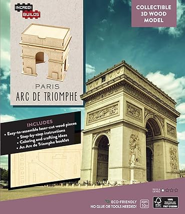 IncrediBuilds: Paris: Arc de Triomphe 3D Wood Model Paperback Children's Books Happier Every Chapter