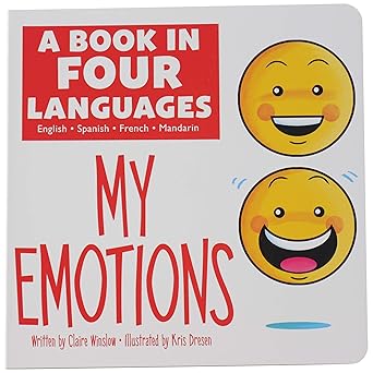 A Book in Four Languages: My Emotions Board book Children's Books Happier Every Chapter