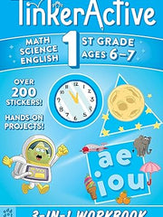 Tinkeractive 1st Grade 3-In-1 Workbook: Math, Science, English Language Arts (Tinkeractive Workbooks) Paperback