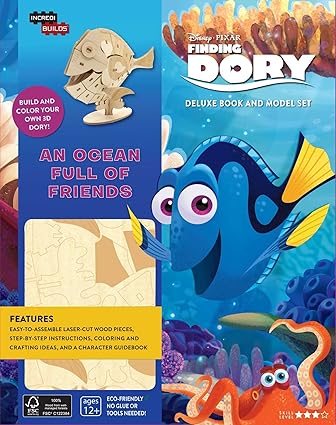 IncrediBuilds: Finding Dory Deluxe Book and Model Set Hardcover Children's Books Happier Every Chapter