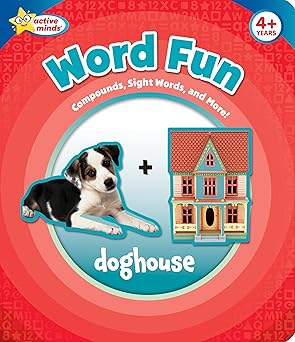 Active Minds - Word Fun Activity Book! Sight Words, Compounds, and More! Board book Children's Books Happier Every Chapter