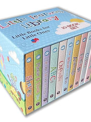 Little Learners 10 Board Book Library Set Includes Counting, Colors, Feelings, Animals, The Wheels on the Bus, Opposites, ABCs, Twinkle Twinkle Little Star, Please & Thank You, and Shapes Board book