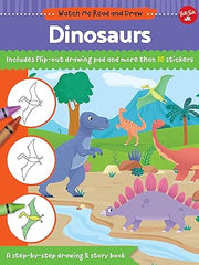 Watch Me Read and Draw: Dinosaurs: A step-by-step drawing & story book - Includes flip-out drawing pad and more than 30 stickers