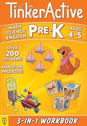 Tinkeractive Pre-K 3-In-1 Workbook: Math, Science, English Language Arts (Tinkeractive Workbooks) Paperback