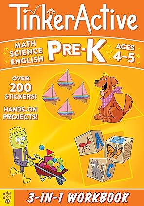 Tinkeractive Pre-K 3-In-1 Workbook: Math, Science, English Language Arts (Tinkeractive Workbooks) Paperback Children's Books Happier Every Chapter