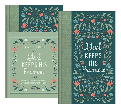 God Keeps His Promises KJV Study Bible [Sage Floral]: Understand Bible Prophecy. . .and Find Inspiration for Life Hardcover Adult Non-Fiction Happier Every Chapter   