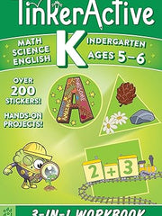 Tinkeractive Kindergarten 3-In-1 Workbook: Math, Science, English Language Arts (Tinkeractive Workbooks) Paperback