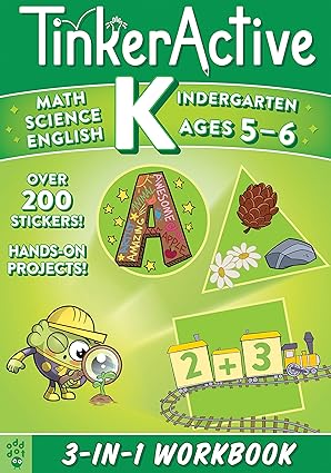 Tinkeractive Kindergarten 3-In-1 Workbook: Math, Science, English Language Arts (Tinkeractive Workbooks) Paperback Children's Books Happier Every Chapter