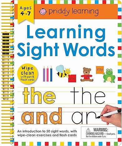 Wipe Clean: Learning Sight Words: Includes a Wipe-Clean Pen and Flash Cards! (Wipe Clean Learning Books) Spiral-bound