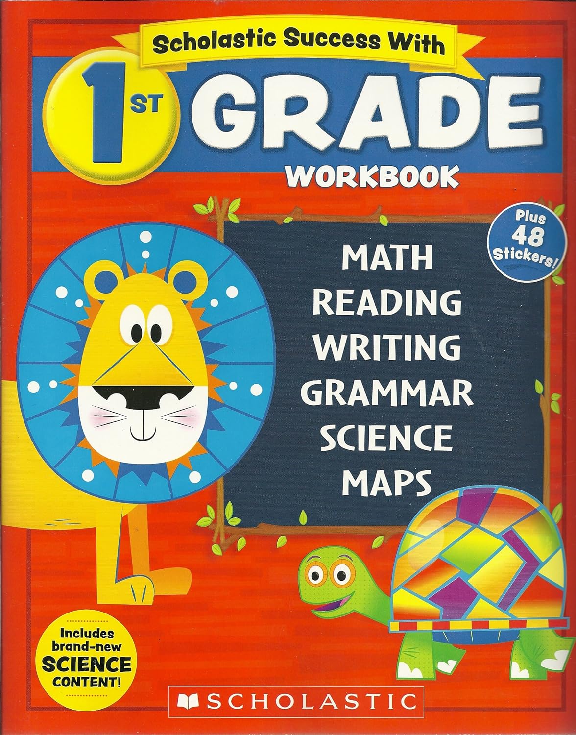 NEW 2018 Edition Scholastic - 1st Grade Workbook with Motivational Stickers Paperback – April 1, 2018 by Scholastic Inc. (Author)