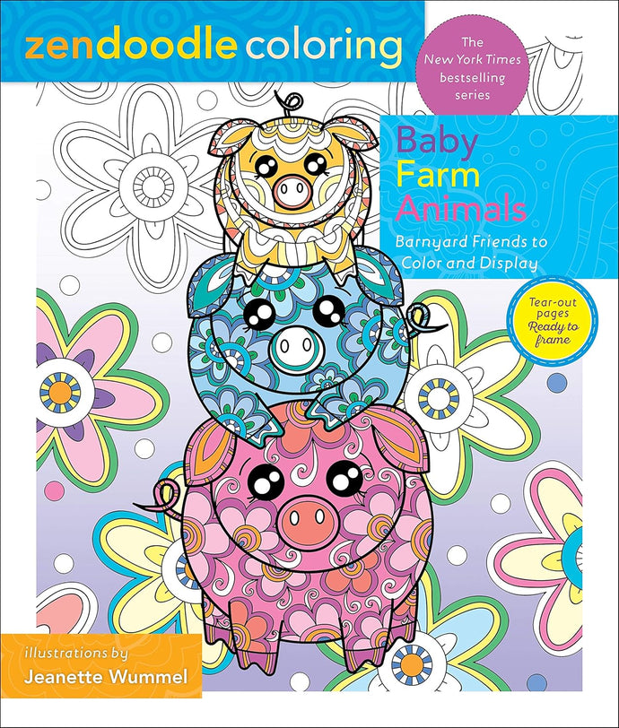 Zendoodle Coloring Baby Farm Animals: Barnyard Friends to Color and Display Paperback €“ Coloring Book  Ndah Mbawa @ Happier Every Chapter   