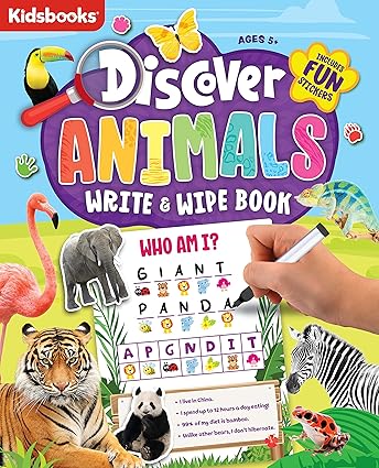 Discover Animals Activity Book Spiral-bound Children's Books Happier Every Chapter