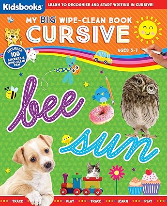My Big Wipe-Clean Book: Cursive Spiral-bound